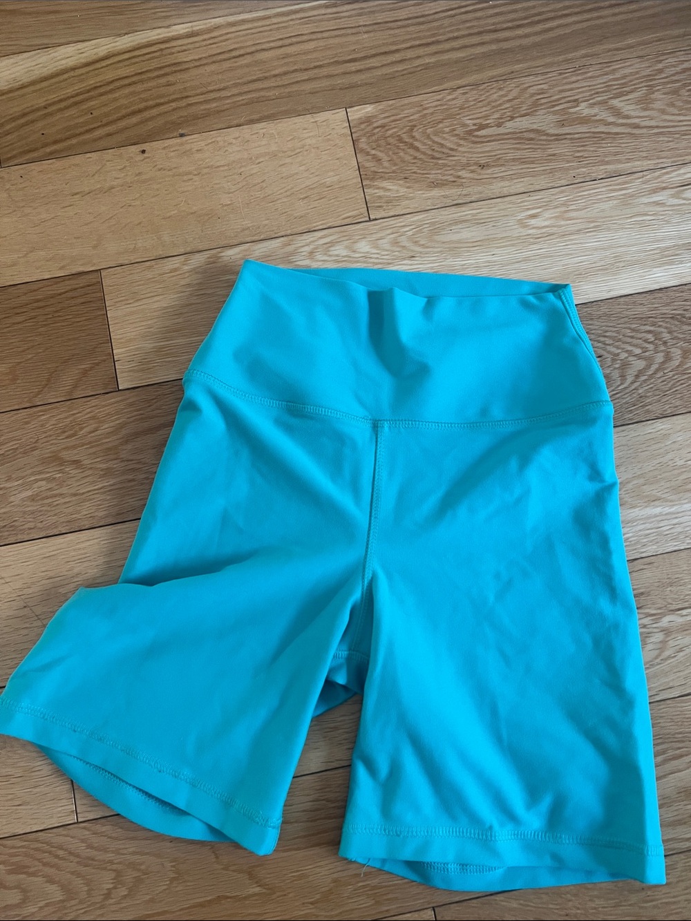 WeWoreWhat Turquoise High-Rise Bike Shorts
